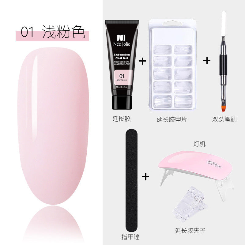 15ml Nail Extension Glue Set Nail Mold Double-ended Brush Nail Crystal Extension Glue Set Nail Polish Glue Set