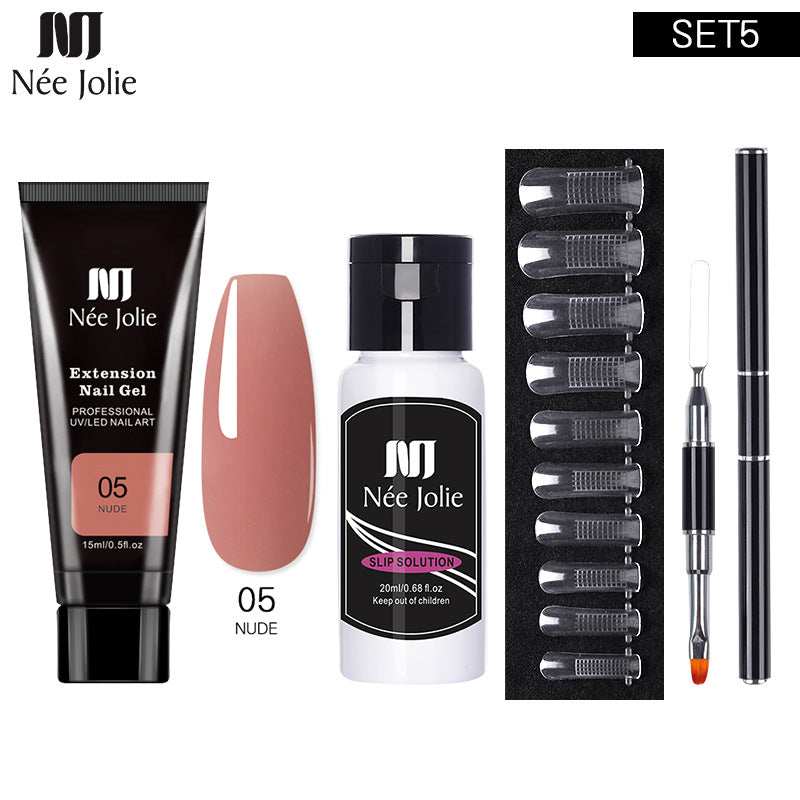 Nee Jolie Nail Art Solid Extender Set Paper Free Extender Crystal Glue Paste Gel Set