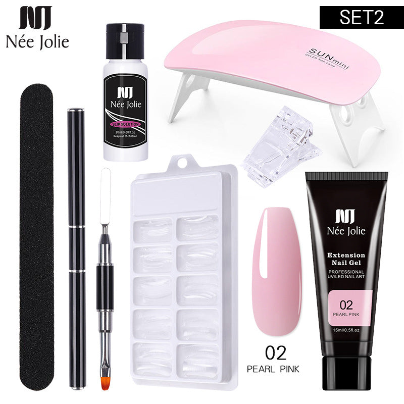 Nee Jolie Nail Art Solid Extender Set Paper Free Extender Crystal Glue Paste Gel Set