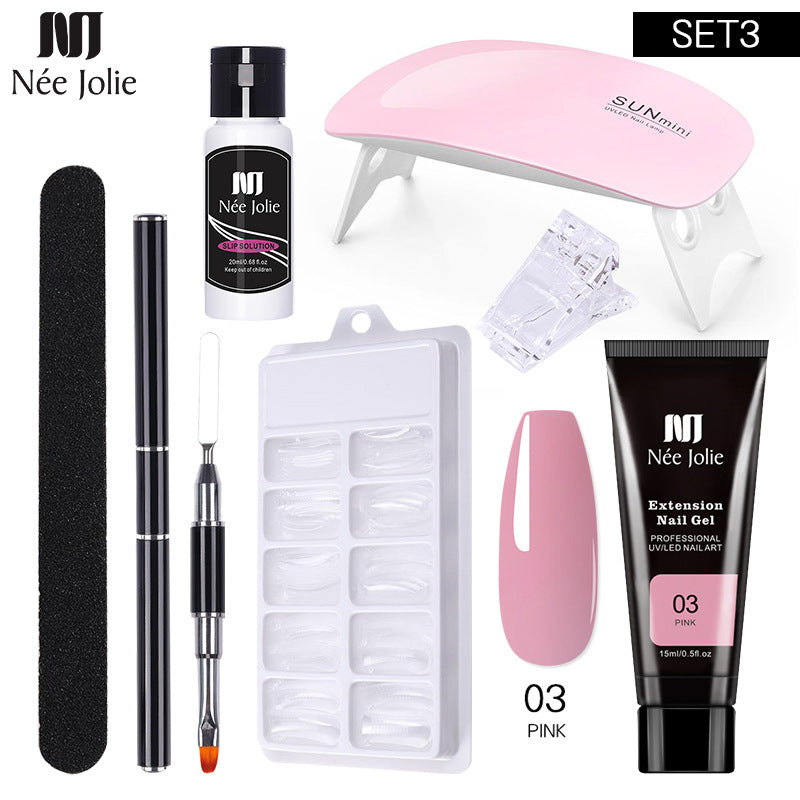 Nee Jolie Nail Art Solid Extender Set Paper Free Extender Crystal Glue Paste Gel Set