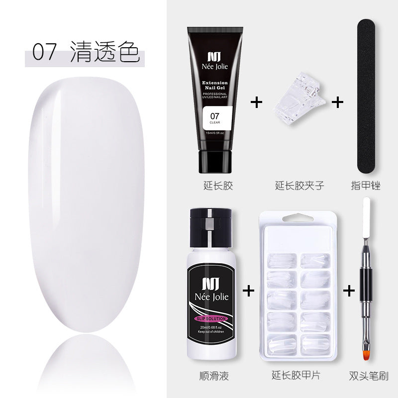 15ml Nail Extension Glue Set Nail Mold Double-ended Brush Nail Crystal Extension Glue Set Nail Polish Glue Set