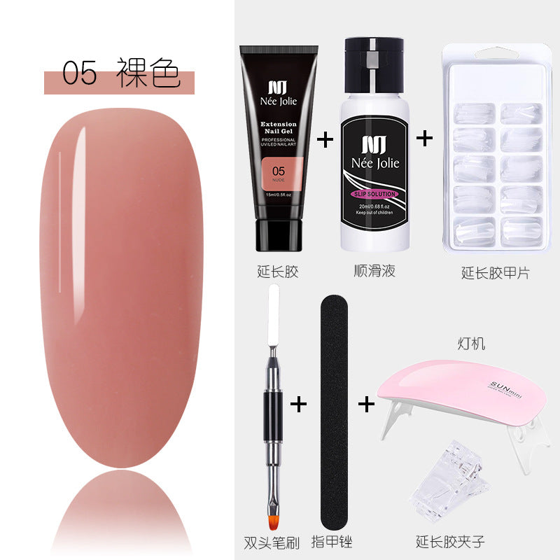 15ml Nail Extension Glue Set Nail Mold Double-ended Brush Nail Crystal Extension Glue Set Nail Polish Glue Set