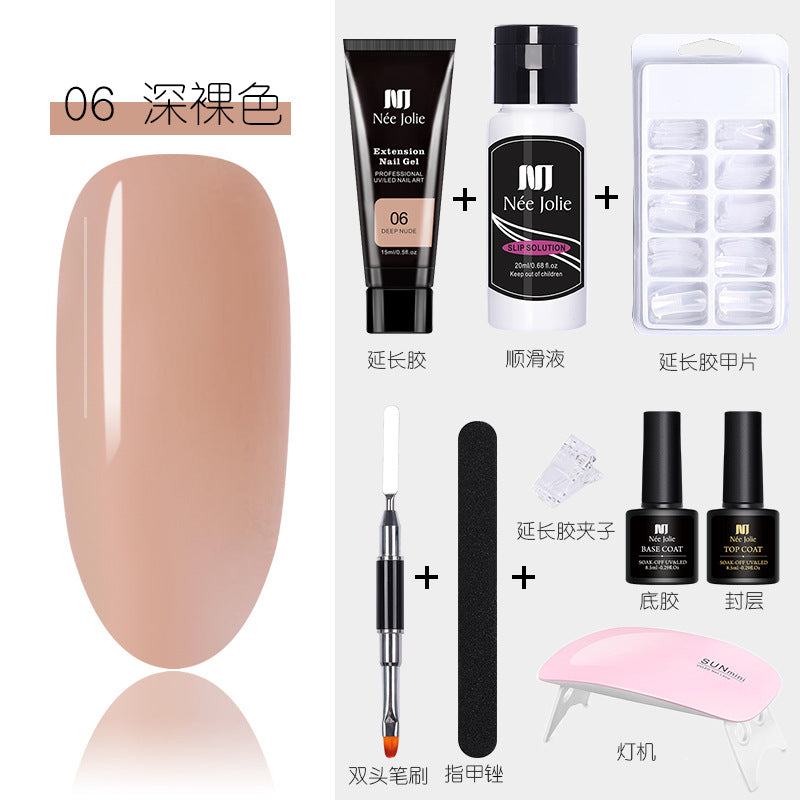 15ml Nail Extension Glue Set Nail Mold Double-ended Brush Nail Crystal Extension Glue Set Nail Polish Glue Set