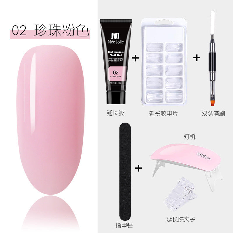 15ml Nail Extension Glue Set Nail Mold Double-ended Brush Nail Crystal Extension Glue Set Nail Polish Glue Set