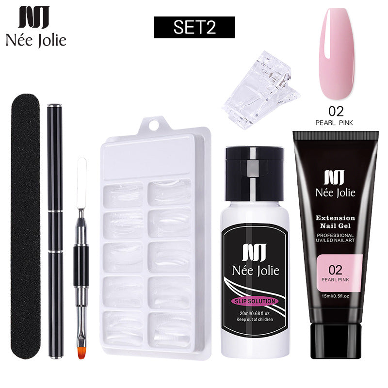 Nee Jolie Nail Art Solid Extender Set Paper Free Extender Crystal Glue Paste Gel Set