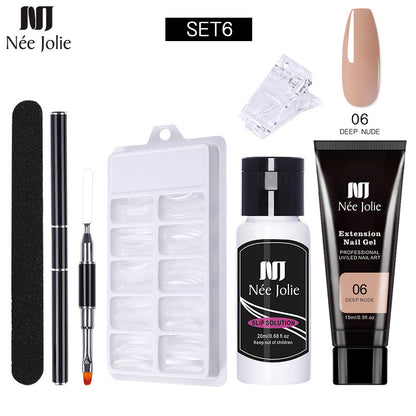 Nee Jolie Nail Art Solid Extender Set Paper Free Extender Crystal Glue Paste Gel Set