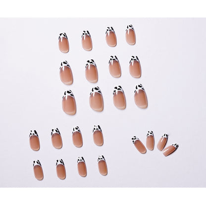 Anti-French small breast pattern purple and gray wearable manicure finished fake nails manicure patch nail patch waterproof and removable