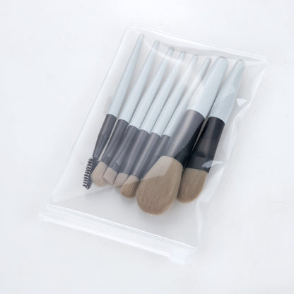 Nongying 8 mini Morandi color makeup brush sets, soft bristles, plastic handle, portable beauty tools in stock