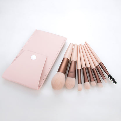 Nongying 8 mini Morandi color makeup brush sets, soft bristles, plastic handle, portable beauty tools in stock