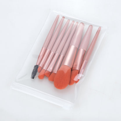 Nongying 8 mini Morandi color makeup brush sets, soft bristles, plastic handle, portable beauty tools in stock