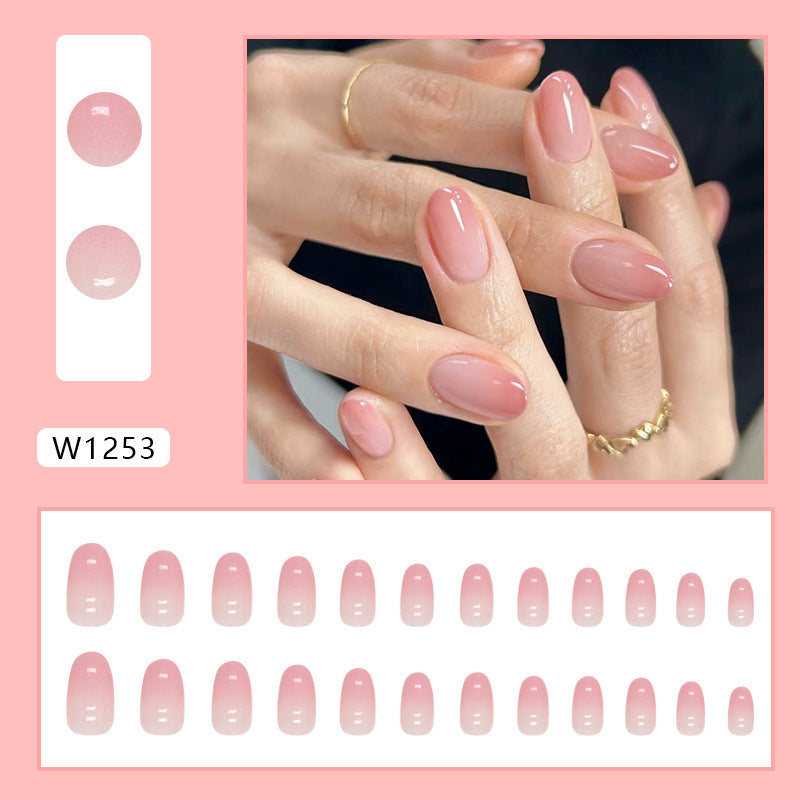 Gradient Girl Pure Desire Oval Fake Nails