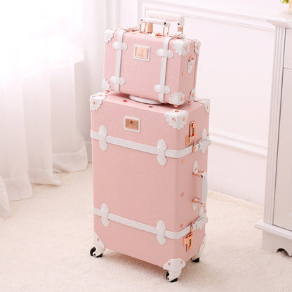 Valise à roulettes rétro pour femme