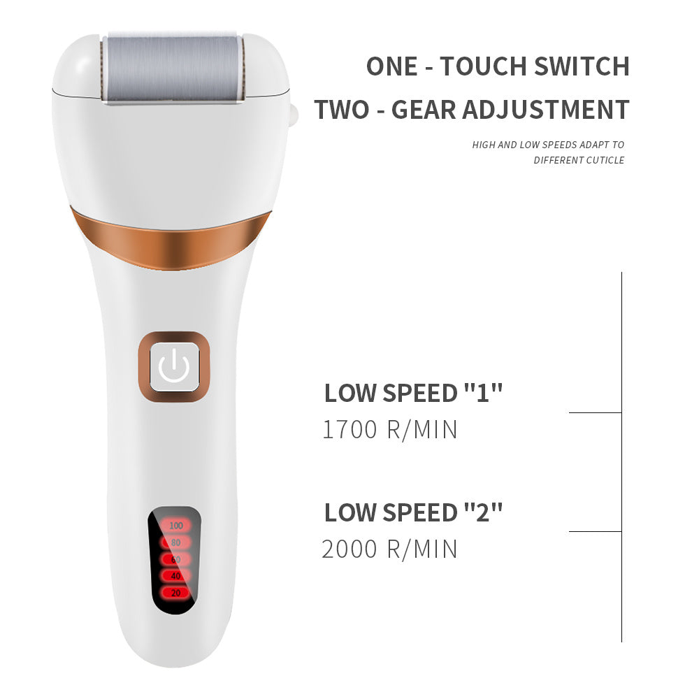 Electric rechargeable foot grinding artifact