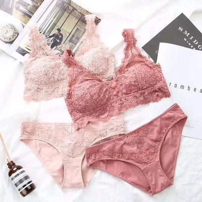 Lace Fashion Bra Set Sexy Gathering French Lingerie