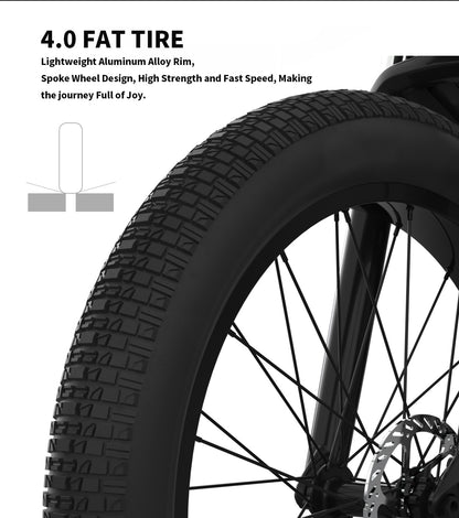 52V All-Terrain E-Bike  26x4.0 Fat Tire Electric Bike 20 AH Extended-Range Battery & Hydraulic Disc Brakes