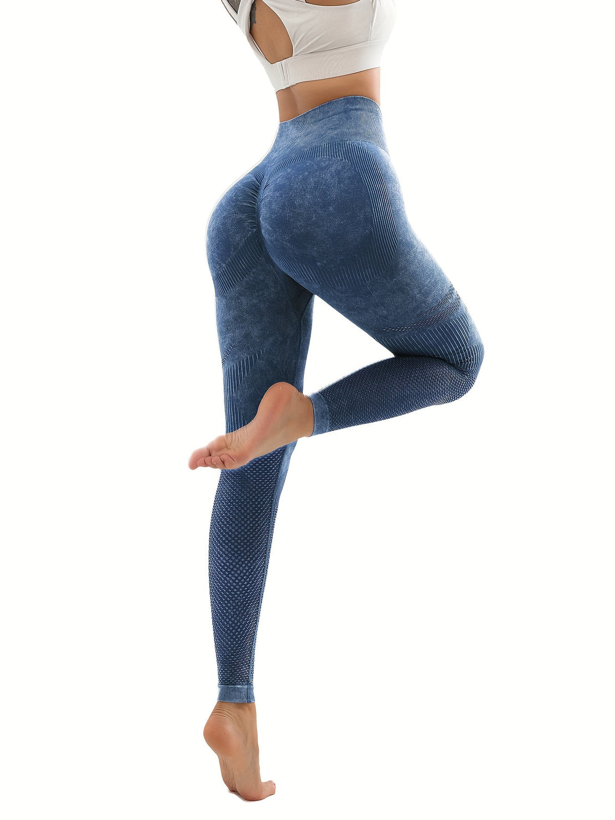 6 Pack Mesh Cut Out Leggings For Women Tights Breathable Workout Tummy Control Pants