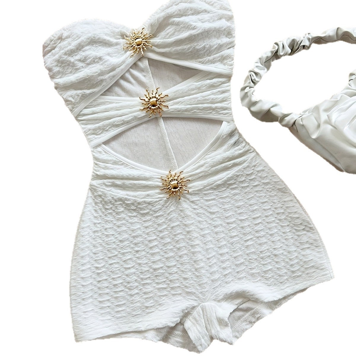 Knitted Texture Metallic Texture Slim Jumpsuit