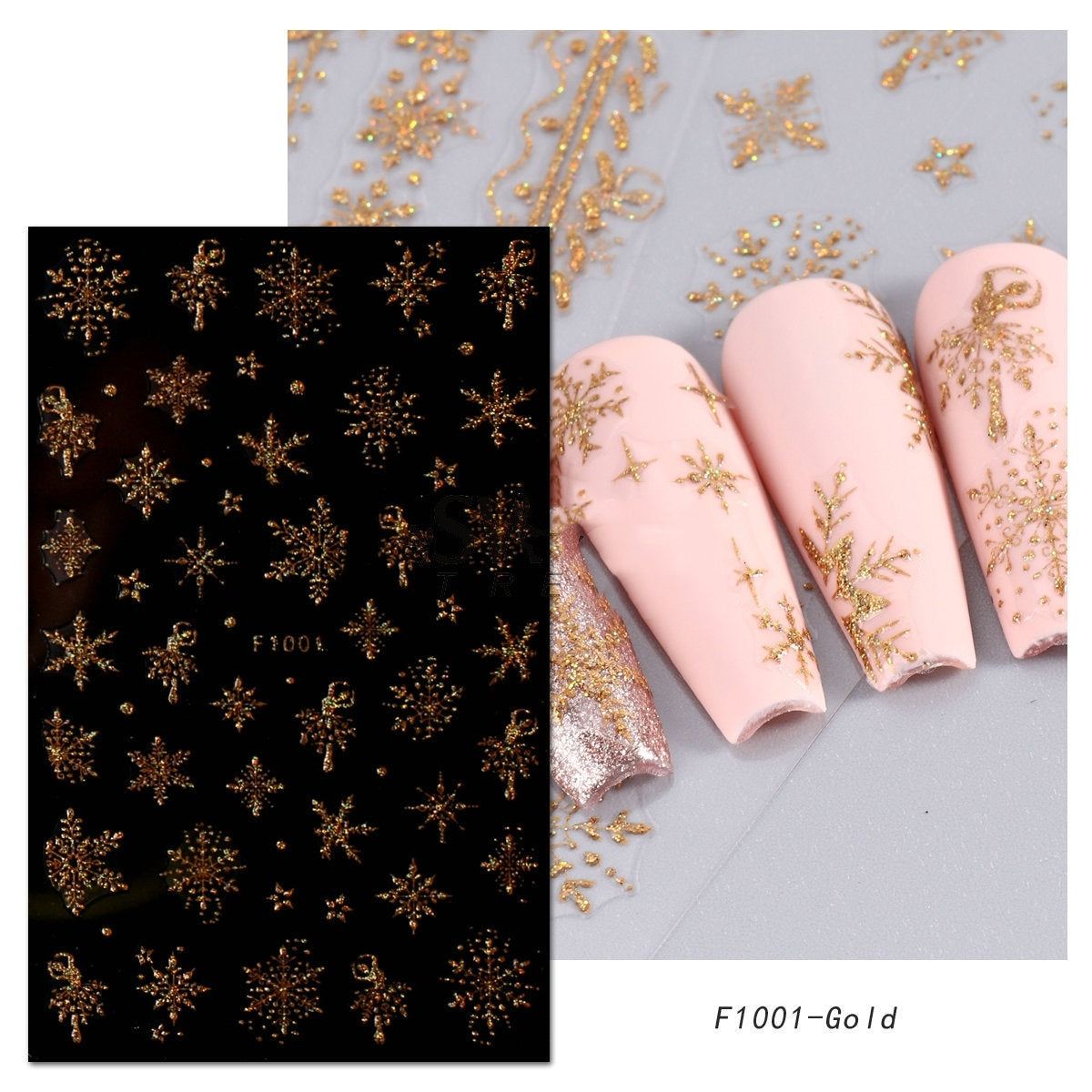 Glitter Gold Adhesive Nail Sticker