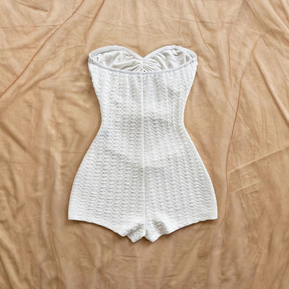 Knitted Texture Metallic Texture Slim Jumpsuit