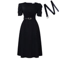 Fashionable Temperament Elegant V-neck Pleated Swing Dress