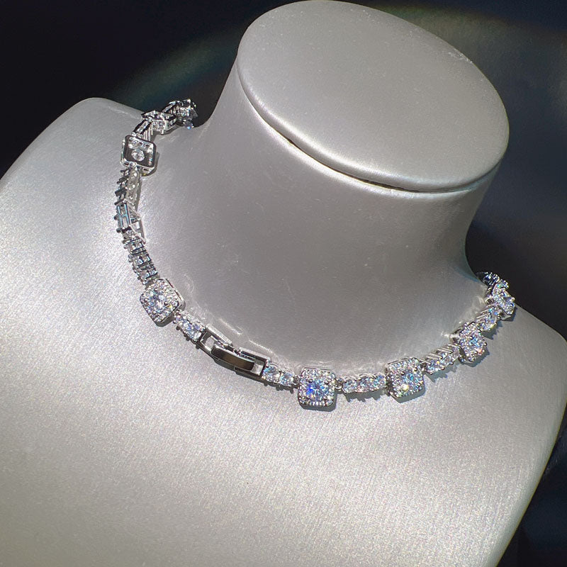 European And American Light Luxury Yellow Zircon Earrings Necklace