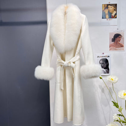 Autumn And Winter Fur Coat Cashmere Double-sided Coat Women's Long