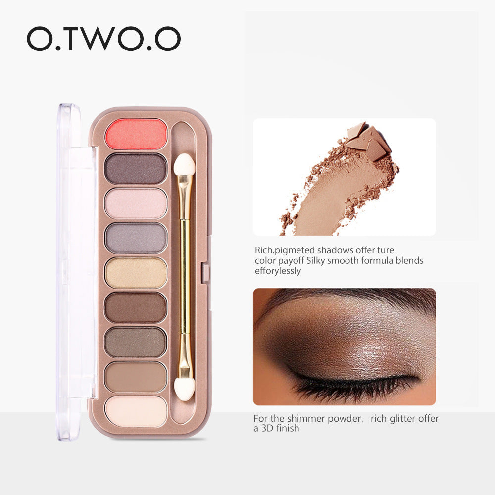 Rose gold 9-color pearlescent eyeshadow Matte durable waterproof easy to color