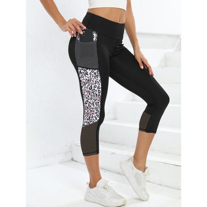 Female Leopard Splicing High Waist Yoga Pants