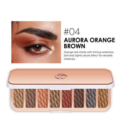 8-color Eyeshadow Palette High-gloss Trimming Blush Modification Mousse Texture Matte Earth Color