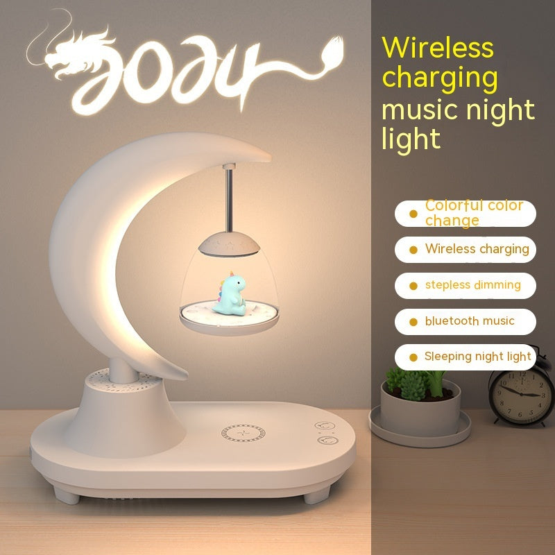 Bluetooth Speaker Bedside Seven-color Atmosphere Small Night Lamp Wireless Charging