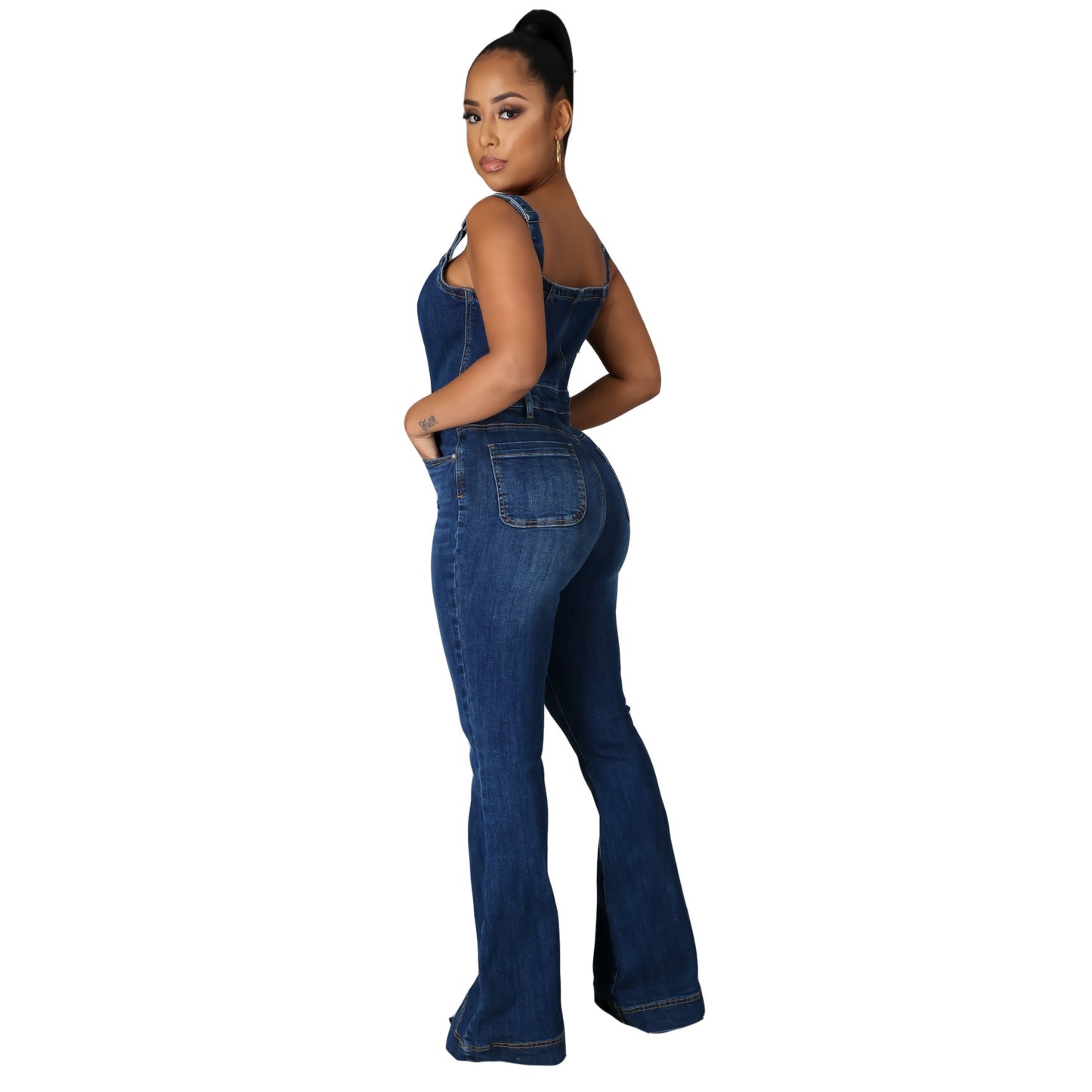 Women's Fashion Casual Denim Jumpsuit