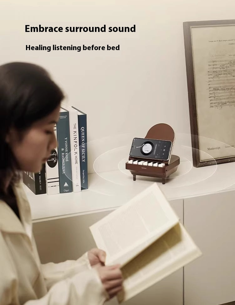 Playing Piano Bluetooth Speaker Wireless Charging Night Light Bracket