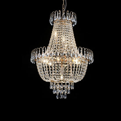 Golden Crystal Chandelier, Large Modern Luxury Chandelier, Suitable For Living Room, Dining Room, Bedroom, Hallway - No Bulb