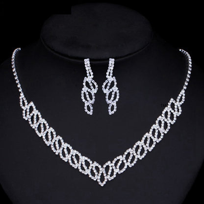 Luxury shiny rhinestone necklace set