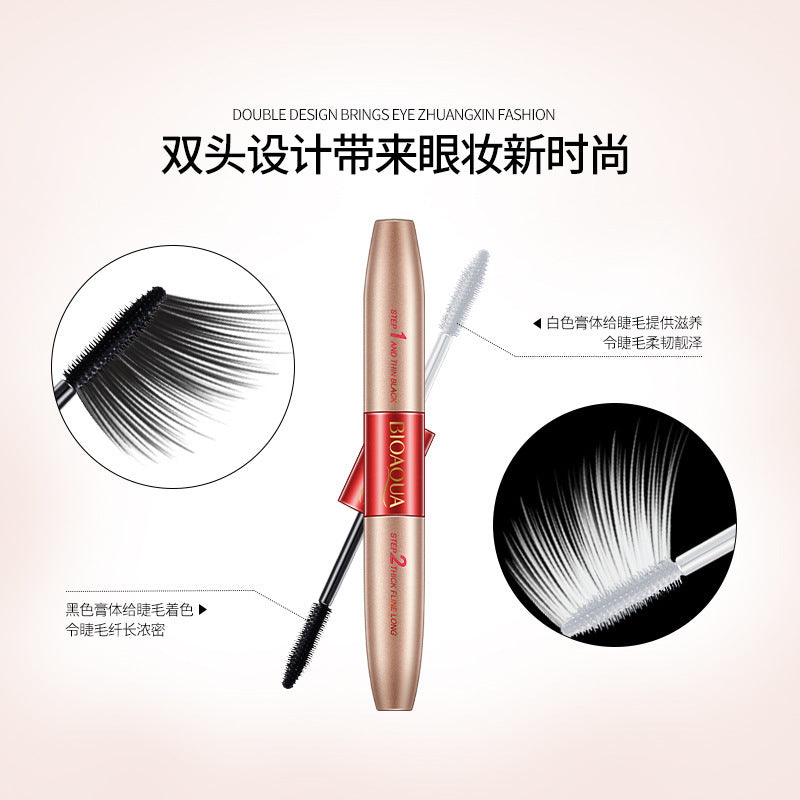 BIOAQUA double-headed long thick mascara thick waterproof is not blooming growth lock color makeup manufacturers