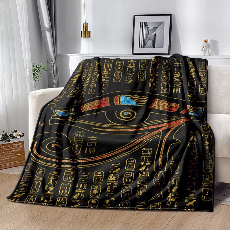 Ancient Egypt Mysterious Symbol 3D Digital Printing Flannel Nap Blanket Wholesale