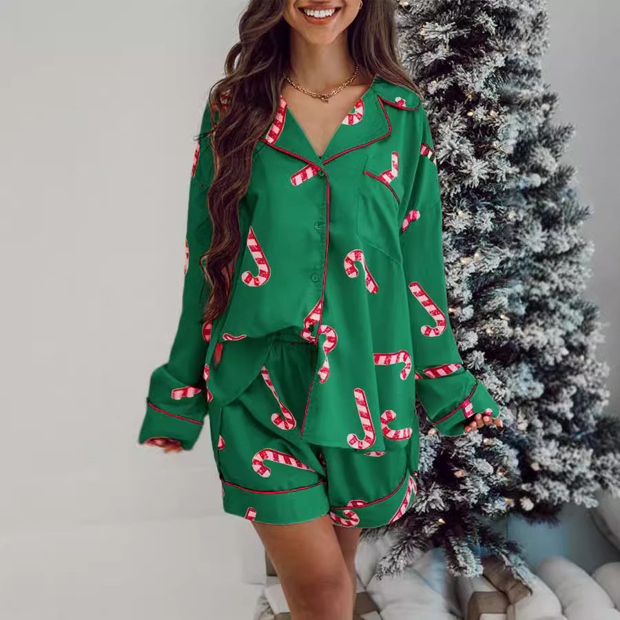 Women's Shirt and Pants Suit in Green