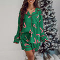 Women's Shirt and Pants Suit in Green