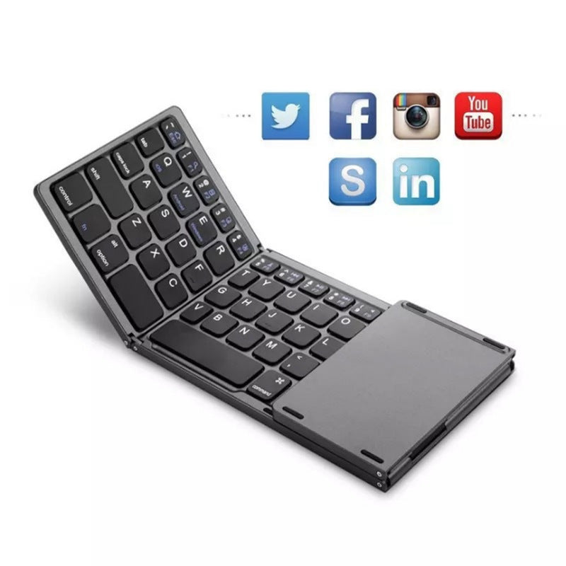 Folding Mini Keyboard Tablet Phone Computer Wireless Foldable Bluetooth Keyboard Multi-Function Button