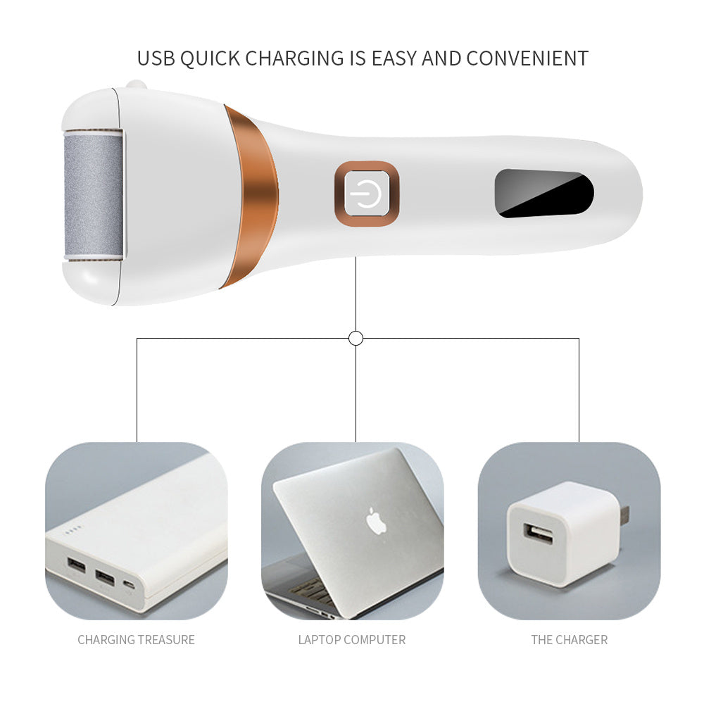 Electric rechargeable foot grinding artifact