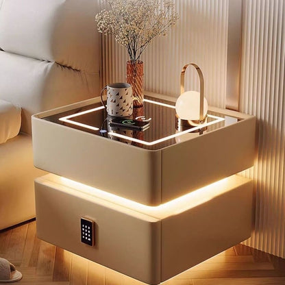 Light Luxury Multi-function Wireless Charging Bluetooth Smart Bed Cabinet Smart