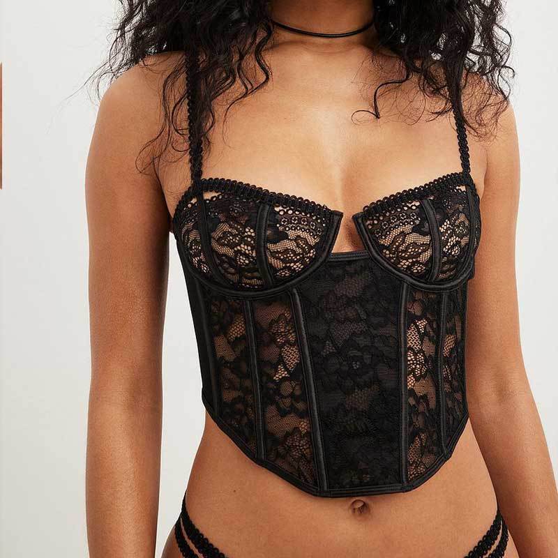 Women's Thin Lace Tight Fishbone Corset Underwear