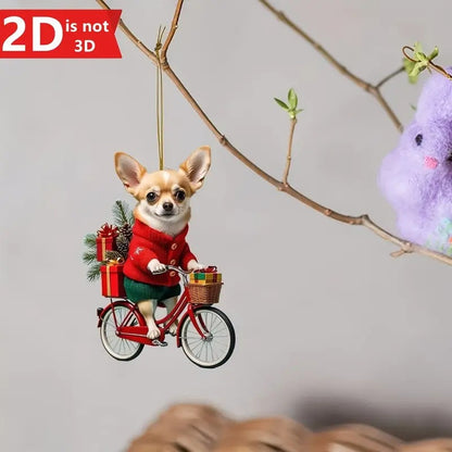 Acrylic Flat Christmas Gift Bike Dog Automobile Hanging Ornament