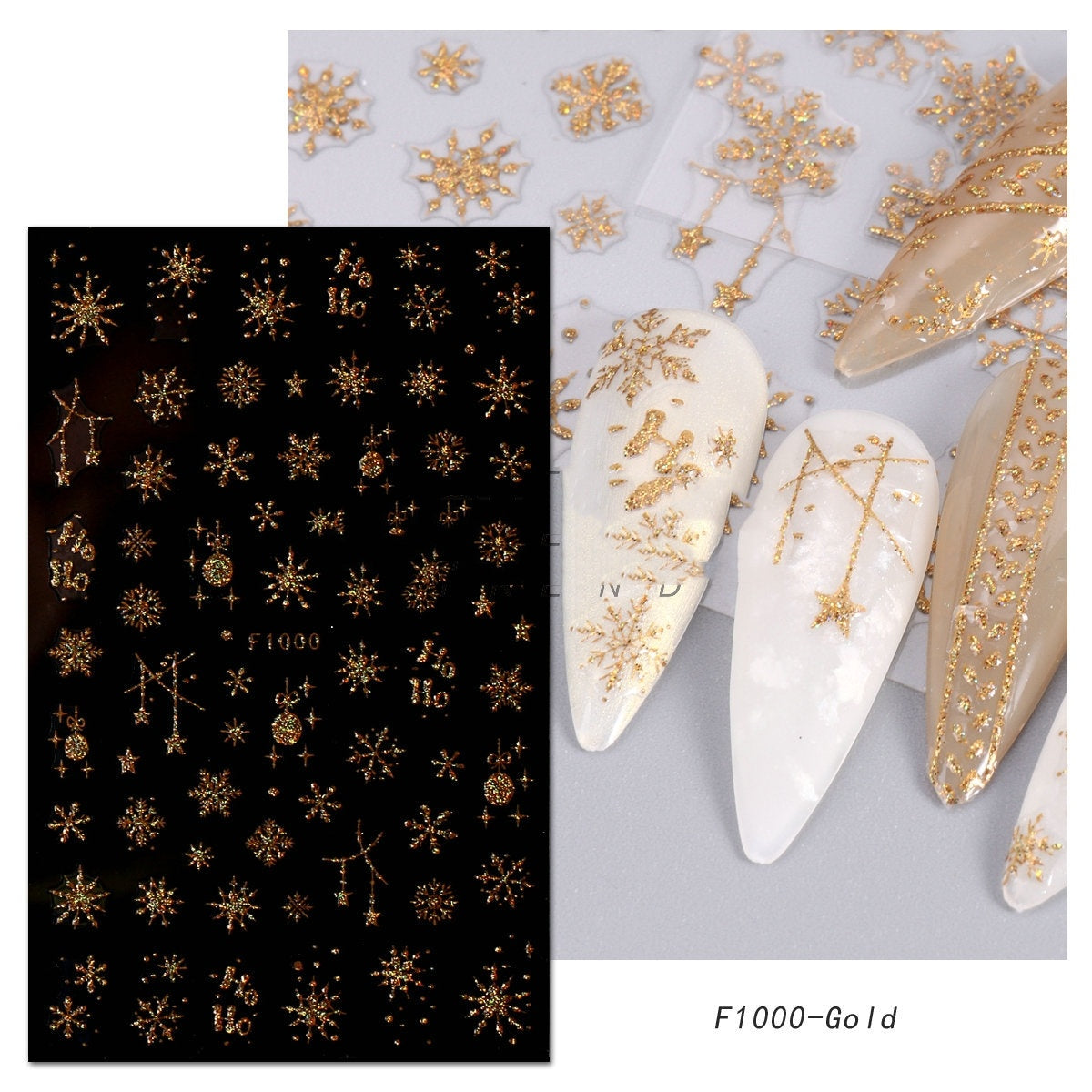 Glitter Gold Adhesive Nail Sticker