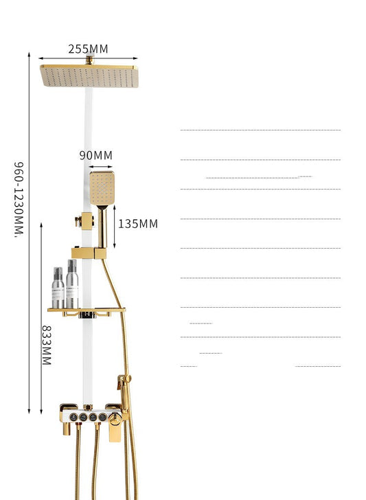 Gold Chromed Shower System with Bidet Spray