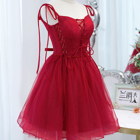 Wine Red Dress Slimming Annual Meeting Niche Light Luxury Wedding