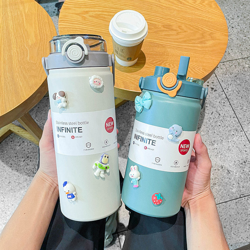 316 Stainless Steel Insulated Mug For Men And Women With Straw, Dual Purpose Drinking Cup, Large Capacity Portable Thermos