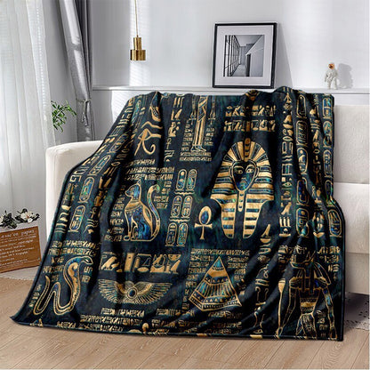 Ancient Egypt Mysterious Symbol 3D Digital Printing Flannel Nap Blanket Wholesale