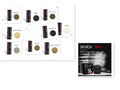 Set of 9 hair building fiber jars, one per shade, with an applicator