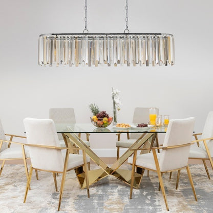 Modern Oval Crystal Chandelier Luxury Home Decor Fixtures - No Bulbs